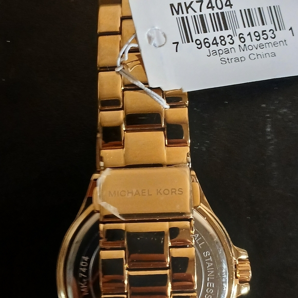 Michael Kors Gold Watch with Black and Crystal Accents - Picture 5 of 8